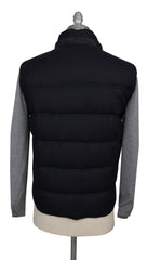 $2650 Mandelli Dark Blue Wool Blend Solid Jacket Vest - (MM1113255) - Parent