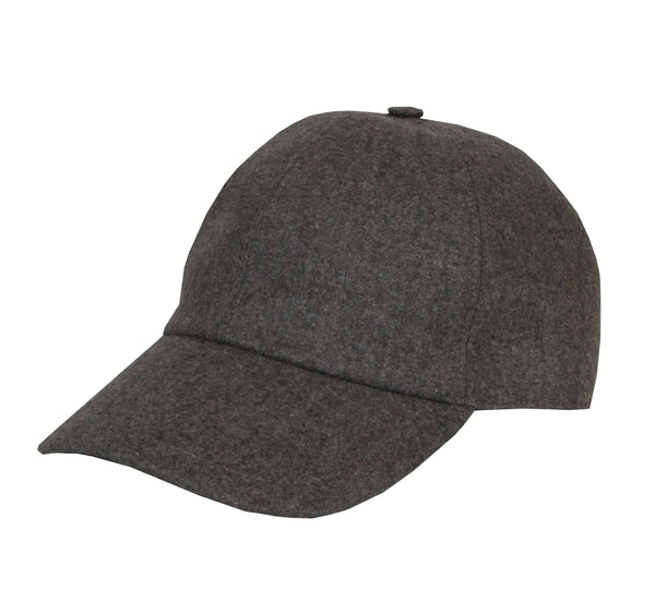 $450 Mandelli Gray Solid Wool Baseball Cap - (MM38253) - Parent