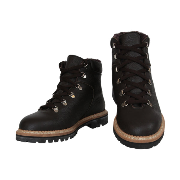 $1000 Mandelli Dark Brown Leather Plain Toe Boots - (MM314265) - Parent