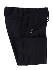 $450 Mandelli Dark Blue Solid Wool Pants - Slim - 32/48 - (MM43247)