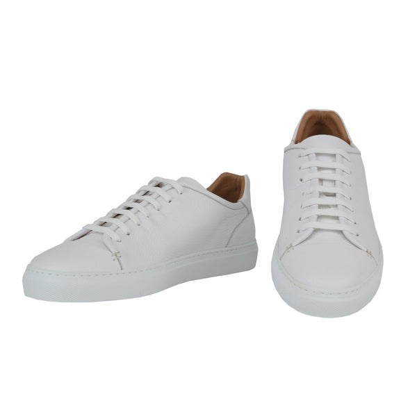 $850 Mandelli White Deer Skin Sneakers - (MM814244) - Parent