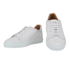 $675 Mandelli White Leather Sneakers - (MM814245) - Parent