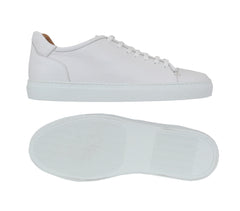 $675 Mandelli White Leather Sneakers - (MM814245) - Parent