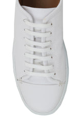 $675 Mandelli White Leather Sneakers - (MM814245) - Parent