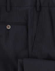 $595 Marco Pescarolo Dark Blue Solid Wool Pants - Slim - (MP1113242) - Parent