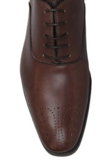 $925 Max Verre Brown Leather Wholecut Oxford Shoes - (MV59261) - Parent