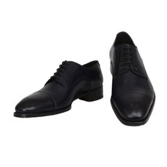$925 Max Verre Midnight Navy Blue Leather Oxford Shoes - (MV59262) - Parent
