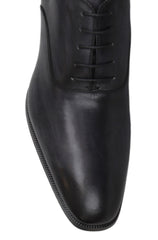 $925 Max Verre Dark Gray Leather Plain Toe Oxford Shoes - (MV59263) - Parent