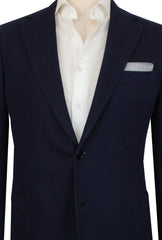 $3000 Principe d'Eleganza Navy Blue Cotton Solid Sportcoat - (PE521251) - Parent