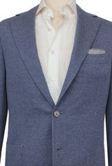 $3000 Principe d'Eleganza Blue Cotton Blend Solid Sportcoat - (PE517251) - Parent