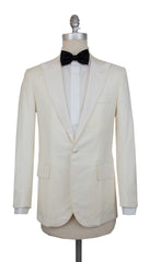 Principe d'Eleganza Cream Wool Solid Tuxedo Jacket - (PE1228231) - Parent