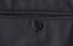 $1200 Principe d'Eleganza Dark Blue Solid Wool Tuxedo Pants - Slim - (PE417242) - Parent