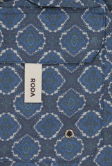 $300 Roda Dark Blue Fancy Swim Shorts - Slim - (RD529241) - Parent