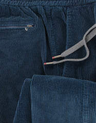 $625 Sartorio Napoli Blue Solid Corduroy Pants - Slim - (SA821253) - Parent