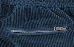 $625 Sartorio Napoli Blue Solid Corduroy Pants - Slim - (SA821253) - Parent