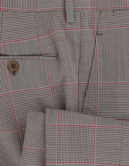 $750 Sartorio Napoli Brown Plaid Wool Pants - Slim - (SA63261) - Parent