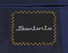 $3775 Sartorio Napoli Blue Wool Houndstooth Suit - (SA712252) - Parent