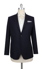 $3150 Sartorio Napoli Dark Blue Wool Blend Solid Sportcoat - 38/48 - (SA57251)