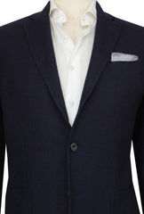 $3150 Sartorio Napoli Dark Blue Wool Blend Solid Sportcoat - (SA57251) - Parent