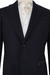 $3125 Sartorio Napoli Dark Blue Cashmere Solid Sportcoat - (SA517253) - Parent