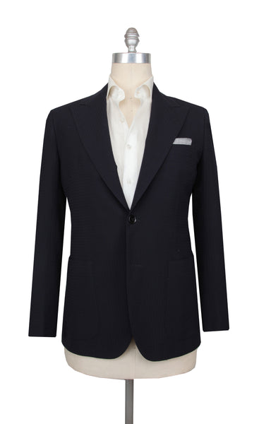 $3150 Sartorio Napoli Dark Blue Virgin Wool Solid Sportcoat - (SA517251) - Parent