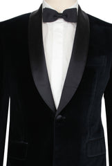 $3125 Sartorio Napoli Dark Blue Cotton Solid Tuxedo Jacket - (SA924251) - Parent
