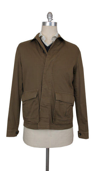 $3300 Sartorio Napoli Brown Cotton Blend Solid Jacket - (SA625258) - Parent