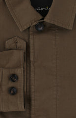 $3300 Sartorio Napoli Brown Cotton Blend Solid Jacket - (SA625258) - Parent