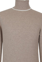 $1525 Sartorio Napoli Light Brown Turtleneck Sweater - (SA823252) - Parent