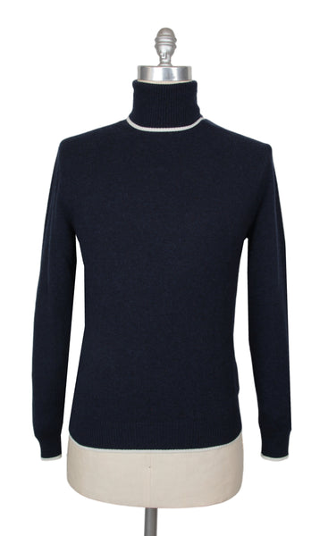 $1525 Sartorio Napoli Navy Blue Turtleneck Sweater - (SA823251) - Parent