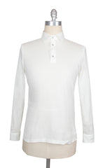 $675 Sartorio Napoli White Solid Piqué Polo - Large/52 - (SA429261)