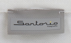 $675 Sartorio Napoli White Solid Piqué Polo - (SA429261) - Parent