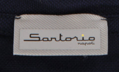 $675 Sartorio Napoli Dark Blue Solid Piqué T-Shirt - - (SA415263) - Parent
