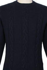 $1000 Sartorio Napoli Navy Blue Crewneck Sweater - (SA823254) - Parent
