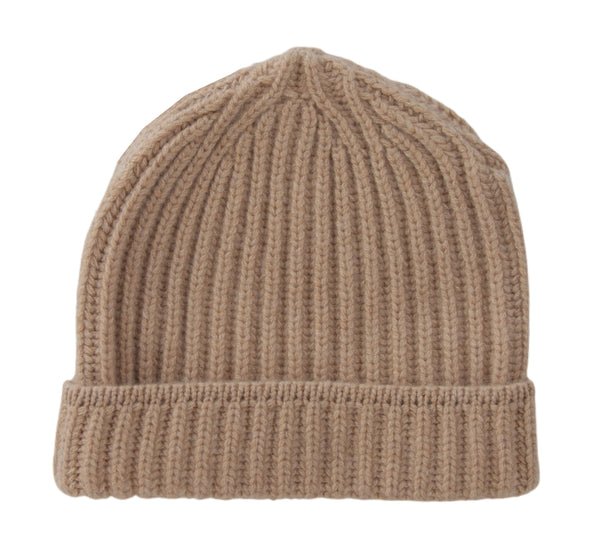 $475 Sartorio Napoli Beige Solid Cashmere Beanie - (SA617231) - Parent
