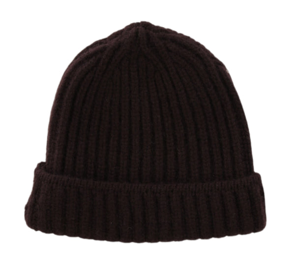 $475 Sartorio Napoli Dark Brown Solid Cashmere Beanie - (SA617234) - Parent
