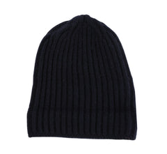 $475 Sartorio Napoli Dark Blue Solid Cashmere Beanie - (SA617235) - Parent