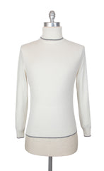 $2050 Sartorio Napoli Off White Turtleneck Sweater - XS/46 - (SA823253)