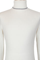 $2050 Sartorio Napoli Off White Turtleneck Sweater - (SA823253) - Parent