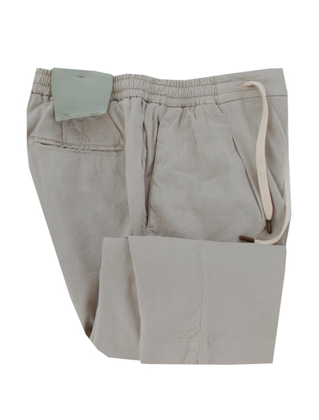 $600 Sartorio Napoli Beige Solid Linen Blend Pants - Slim - (SA613242) - Parent
