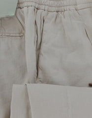 $600 Sartorio Napoli Beige Solid Linen Blend Pants - Slim - (SA613242) - Parent