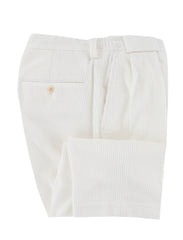 $625 Sartorio Napoli White Solid Corduroy Pants - Slim - 30/46 - (SA821251)