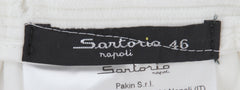 $625 Sartorio Napoli White Solid Corduroy Pants - Slim - (SA821251) - Parent