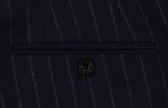 $450 Sartorio Napoli Navy Blue Wool Blend Pants - Slim - (SA619243) - Parent