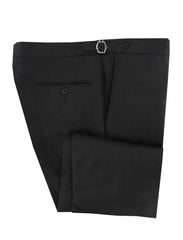 $825 Sartorio Napoli Black Solid Linen Pants - Slim - 32/48 - (SA821254)