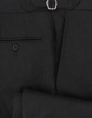 $825 Sartorio Napoli Black Solid Linen Pants - Slim - (SA821254) - Parent