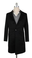 $3425 Sartorio Napoli Black Cashmere Solid Coat - 34/44 - (SA9112024)