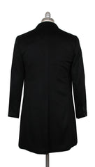 $3425 Sartorio Napoli Black Cashmere Solid Coat - (SA9112024) - Parent