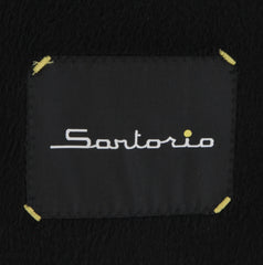 $3425 Sartorio Napoli Black Cashmere Solid Coat - (SA9112024) - Parent