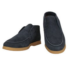 $600 Sartorio Napoli Blue Suede Ankle Boots - 7/6 - (SA328244)